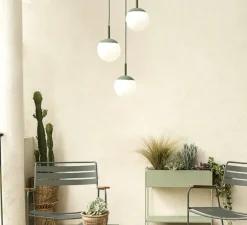 Suspension*Fermob Suspension, Triple D25 MOOON!, , IP42, LED, 5000K, 1050 lm, Ø25cm, H115cm - Vert Cactus
