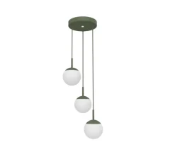 Suspension*Fermob Suspension, Triple D25 MOOON!, , IP42, LED, 5000K, 1050 lm, Ø25cm, H115cm - Vert Cactus
