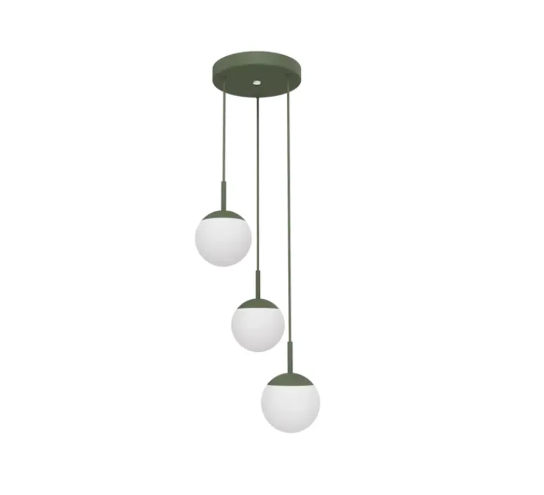 Suspension*Fermob Suspension, Triple D25 MOOON!, , IP42, LED, 5000K, 1050 lm, Ø25cm, H115cm - Vert Cactus