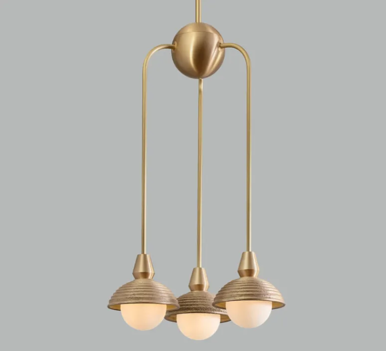 Suspension*Bert frank Suspension, Triple, Eos S, , Ø15,7cm, H70cm - Bert franck laiton brossé