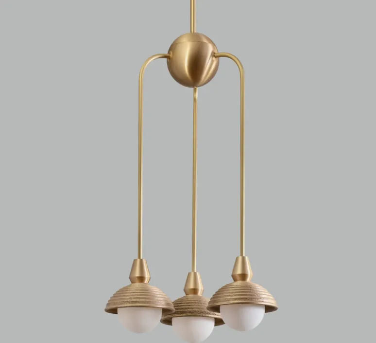 Suspension*Bert frank Suspension, Triple, Eos S, , Ø15,7cm, H70cm - Bert franck laiton brossé