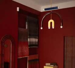 Suspension*Pani Jurek Suspension, TRN F3, , L58cm, H48cm - bleu marine, marron, jaune pâle