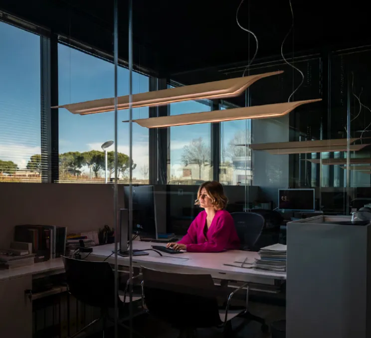 Suspension, Troag, naturel, LED, 3000K, 6080lm, L185cm, H8,5cm - Foscarini