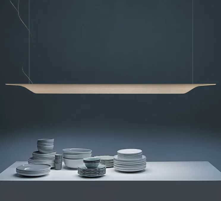 Suspension, Troag, naturel, LED, 3000K, 6080lm, L185cm, H8,5cm - Foscarini