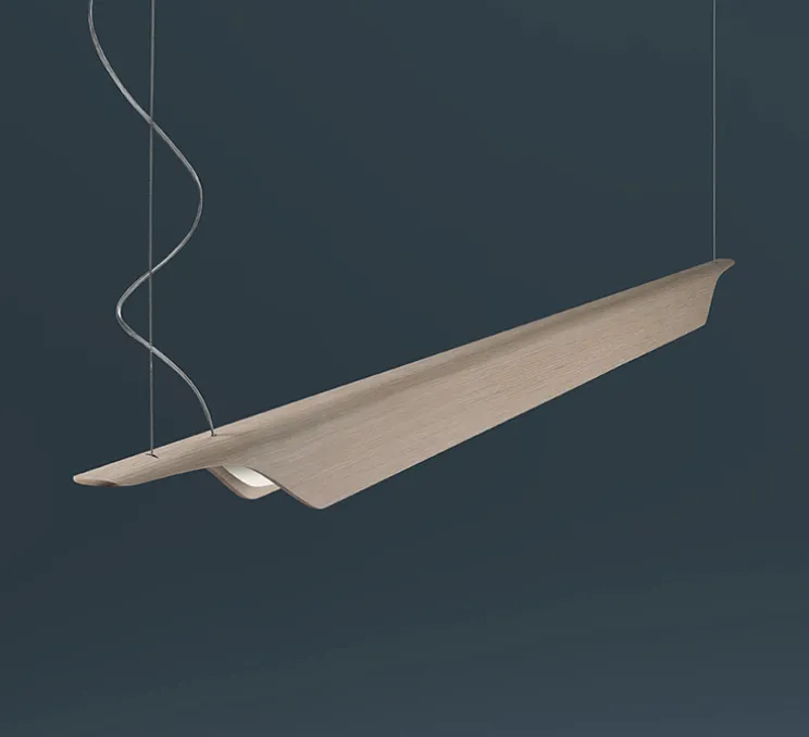 Suspension, Troag, naturel, LED, 3000K, 6080lm, L185cm, H8,5cm - Foscarini