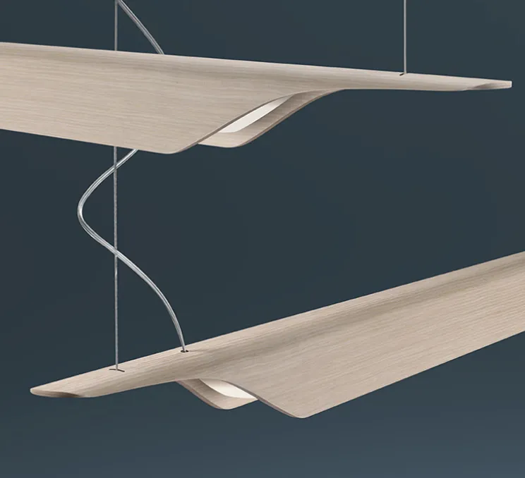 Suspension, Troag, naturel, LED, 3000K, 6080lm, L185cm, H8,5cm - Foscarini