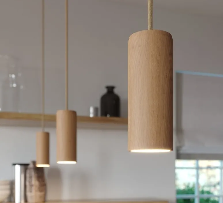 Suspension*Creative Cables Suspension, Tub-E14, , Ø6cm, H15cm - bois