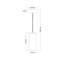 Suspension*Creative Cables Suspension, Tub-E14, , Ø6cm, H15cm - bois
