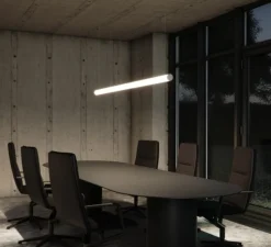 Suspension, Tubi D-60, blanc, LED, dim, 4000K, 3885 lm, L113cm, H6,2cm - Beneito Faure