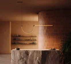 Suspension*LEDS C4 Suspension, Tubs longiligne avec arche, , LED, 2700K, 2050 lm, L160cm, H250cm - noir