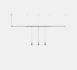 Suspension*LEDS C4 Suspension, Tubs Modular Lineal &track With 3 Pendants with Honeycomb, , LED, dim, 3000K, 1696 lm, L210cm, H60cm - noir