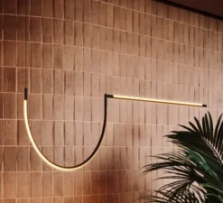 Suspension, Tubs Modular Lineal Single With Arch, noir, LED, dim, 3000K, 2307 lm, L130cm, H250cm - LEDS C4