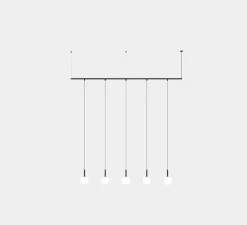 Suspension, Tubs Modular Track With 5 Spheres, noir, LED, dim, 3000K, 320 lm, L160cm, H130cm - LEDS C4