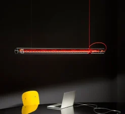 Suspension*Ingo Maurer Suspension, Tubular, , LED, 3000K, 1647lm, L125cm, H6cm - rouge