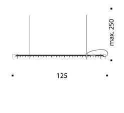 Suspension*Ingo Maurer Suspension, Tubular, , LED, 3000K, 1647lm, L125cm, H6cm - rouge