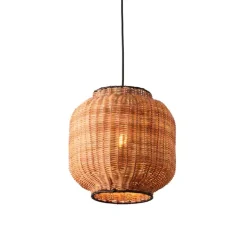 Suspension, Tupai, noir, rotin, Ø16,8cm, H29cm - Faro