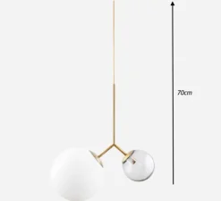 Suspension, Twice, opalin, transparent, laiton, H70cm - House Doctor