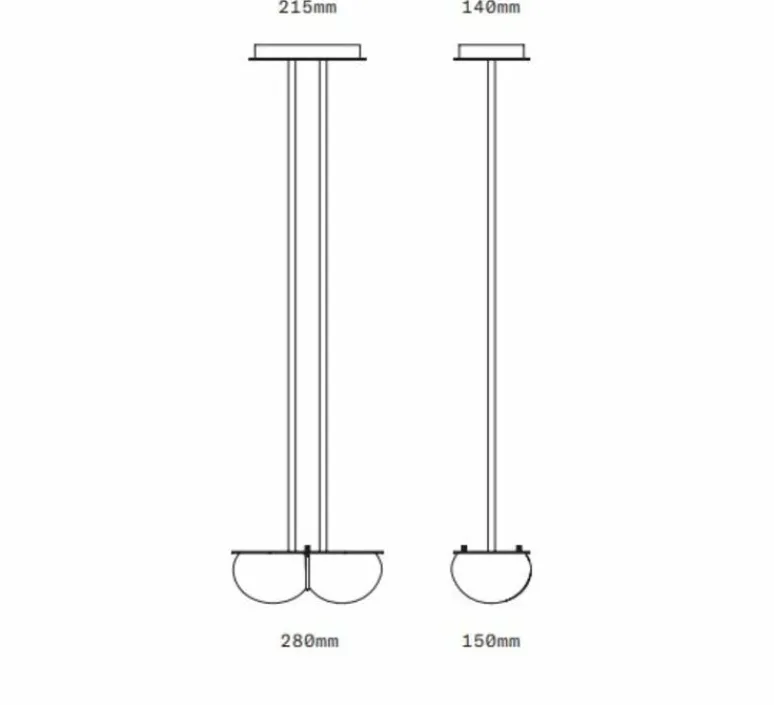 Suspension*SkLO Studio Suspension, Twin 4.0, , L28cm, H15cm - Oyster, laiton brossé