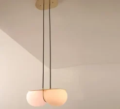 Suspension*SkLO Studio Suspension, Twin 3.0, , L28cm, H15cm - Oyster, laiton brossé