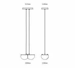 Suspension*SkLO Studio Suspension, Twin 3.0, , L28cm, H15cm - Oyster, laiton brossé