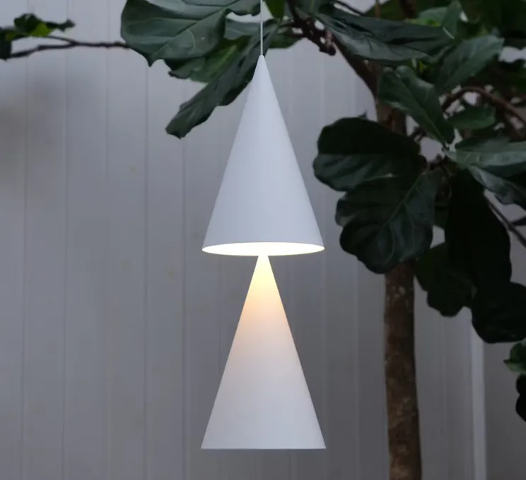 Suspension, Twin Peak Down, blanc, LED, dim, 2700K, 1855 lm, L18cm, H75cm - Anastassiades Studio