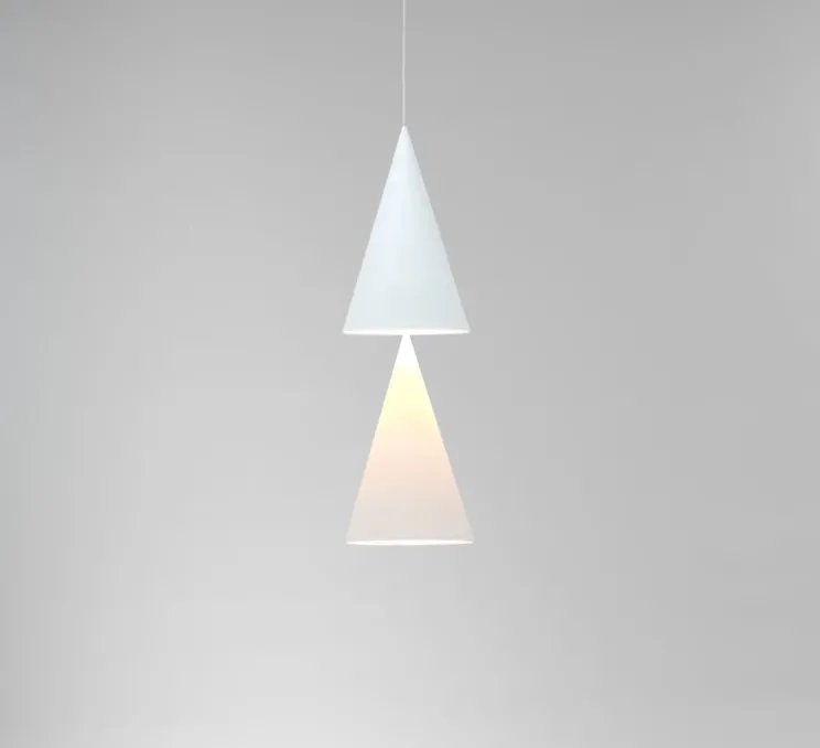 Suspension, Twin Peak Down, blanc, LED, dim, 2700K, 1855 lm, L18cm, H75cm - Anastassiades Studio