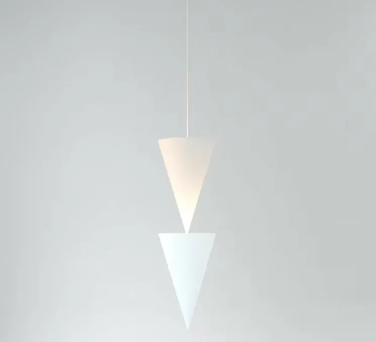 Suspension, Twin Peak Up, blanc, LED, dim, 2700K, 1855 lm, L18cm, H59cm - Anastassiades Studio