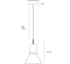 Suspension, TYPE 80, gris clair mat, Ø14,5cm, H20,6cm - Anglepoise