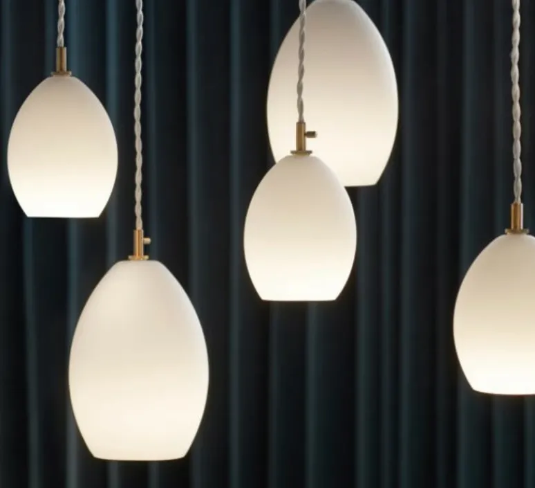 Suspension*Northern Suspension, Unika large, , Ø14cm, H20cm - blanc opal