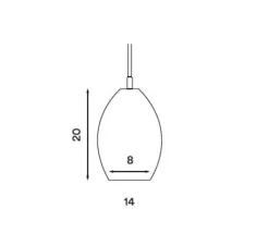 Suspension*Northern Suspension, Unika large, , Ø14cm, H20cm - blanc opal