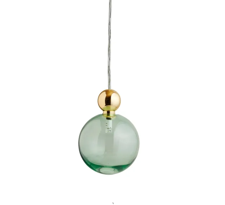 Suspension*Ebb and Flow Suspension, Uva L, avec rosace, , Ø10cm, H15cm - vert forêt et or brillant