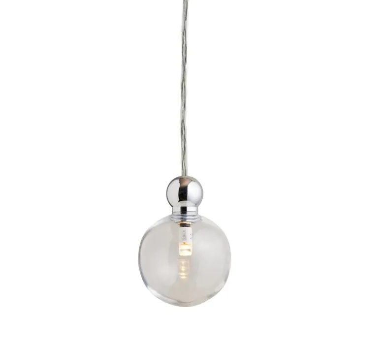 Suspension*Ebb and Flow Suspension, Uva M, pour composition multiple, , Ø7cm, H10cm - transparent et argent brillant