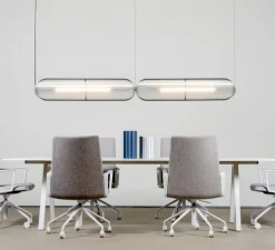 Suspension, Vale 2 Dali, transparent, anthracite, LED, 2700K, 2230lm, L102cm, H15cm - A-N-D