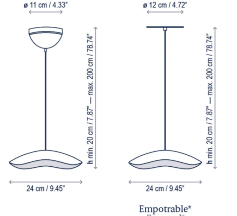 Suspension*Bover Suspension, Valentina S/24, , LED, 2700K, 715lm, Ø24cm, H20cm - noir et cuivre