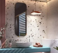 Suspension, Valentina S/24, terracotta blanc, LED, 2700K, 715lm, Ø24cm, H20cm - Bover