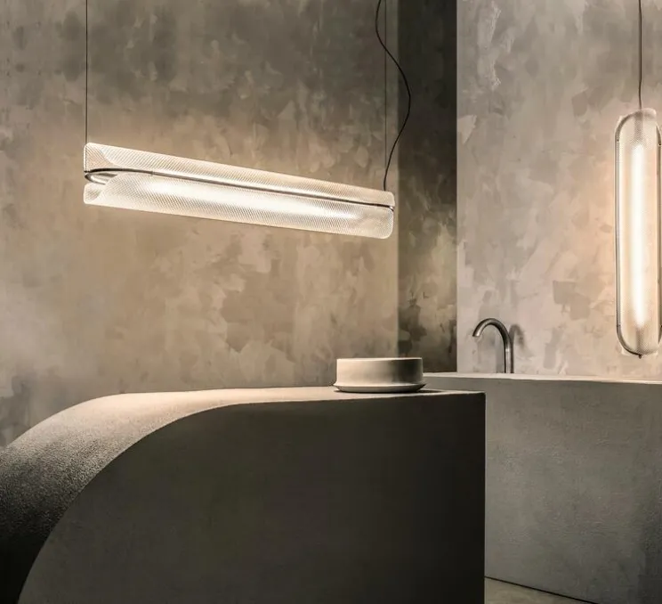 Suspension, Vale-P, transparent, anthracite, LED, dimmable, phase-cut, 2700K, 1388lm, L102cm, H16cm - A-N-D