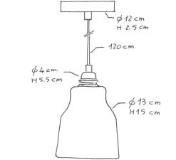 Suspension*Creative Cables Suspension, vase céramique, , Ø13cm, H15cm - blanc