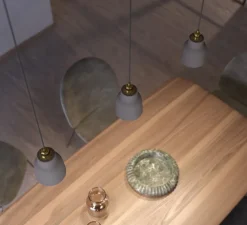 Suspension*Creative Cables Suspension, vase céramique, , Ø13cm, H15cm - ciment