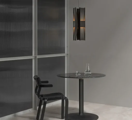 Suspension*A-N-D Suspension, Vector, 3 panneaux, , LED, dim, coupure de phase, 2700K, Ø22cm, H58cm - noir