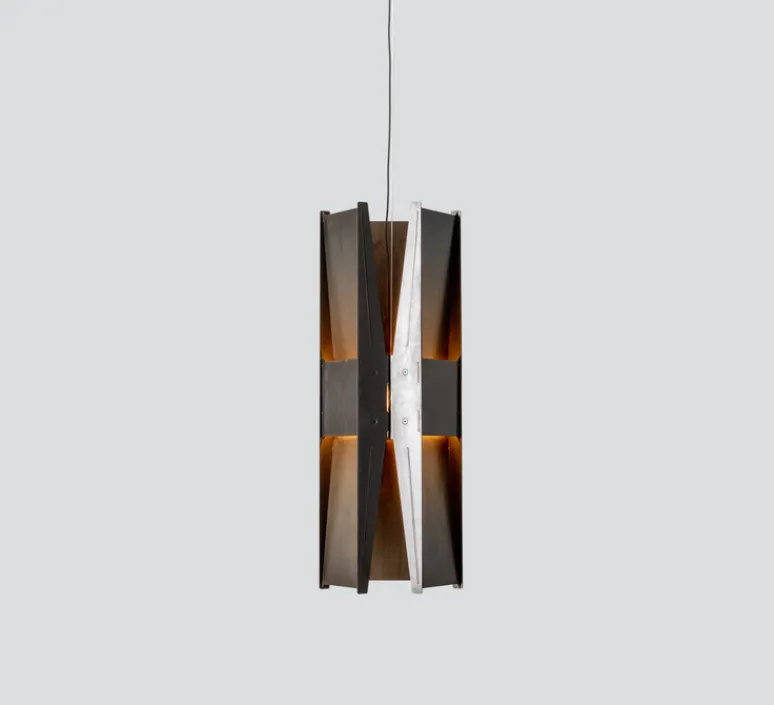 Suspension*A-N-D Suspension, Vector, 3 panneaux, , LED, dim, coupure de phase, 2700K, Ø22cm, H58cm - noir