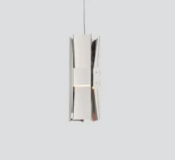 Suspension*A-N-D Suspension, Vector, 3 panneaux, , LED, dim, coupure de phase, 2700K, Ø22cm, H58cm - acier poli