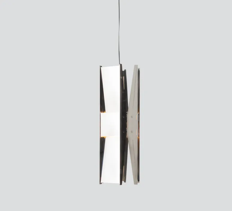 Suspension*A-N-D Suspension, Vector, 3 panneaux, , LED, dim, coupure de phase, 2700K, Ø22cm, H58cm - acier poli