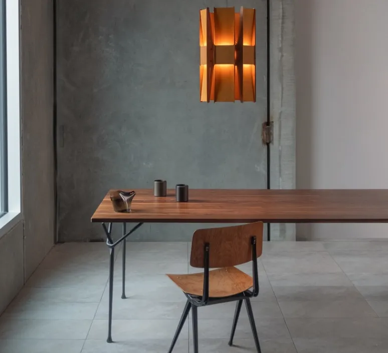 Suspension*A-N-D Suspension, Vector, 6 panneaux, , LED, dim, coupure de phase, 2700K, L22cm, H58cm - rouille