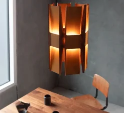 Suspension*A-N-D Suspension, Vector, 6 panneaux, , LED, dim, coupure de phase, 2700K, L22cm, H58cm - rouille