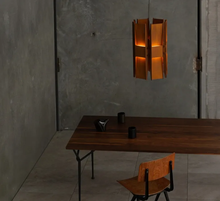 Suspension*A-N-D Suspension, Vector, 6 panneaux, , LED, dim, coupure de phase, 2700K, L22cm, H58cm - rouille