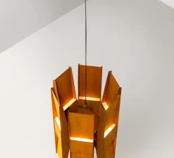 Suspension*A-N-D Suspension, Vector, 6 panneaux, , LED, dim, coupure de phase, 2700K, L22cm, H58cm - rouille