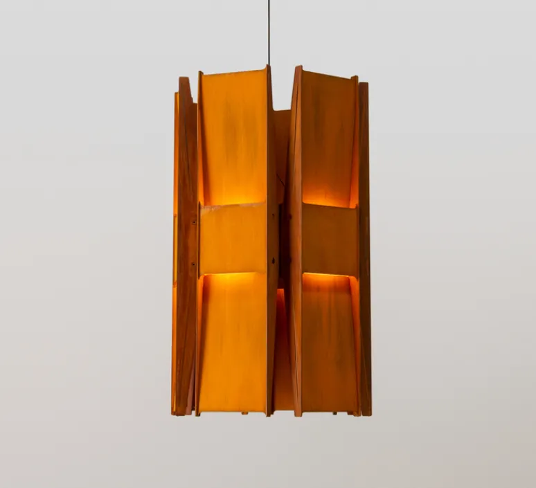 Suspension*A-N-D Suspension, Vector, 6 panneaux, , LED, dim, coupure de phase, 2700K, L22cm, H58cm - rouille