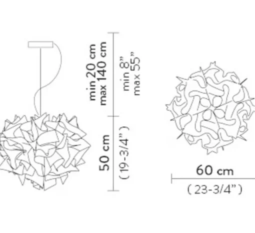 Suspension*Slamp Suspension, Veli Aurea L, câble rouge, , Ø60cm, H50cm - blanc, or