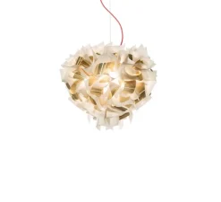 Suspension*Slamp Suspension, Veli Aurea S, câble rouge, , Ø42cm, H36cm - blanc, or