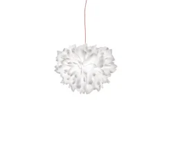 Suspension*Slamp Suspension, Veli Foliage S, câble rouge, , Ø45cm, H35cm - blanc